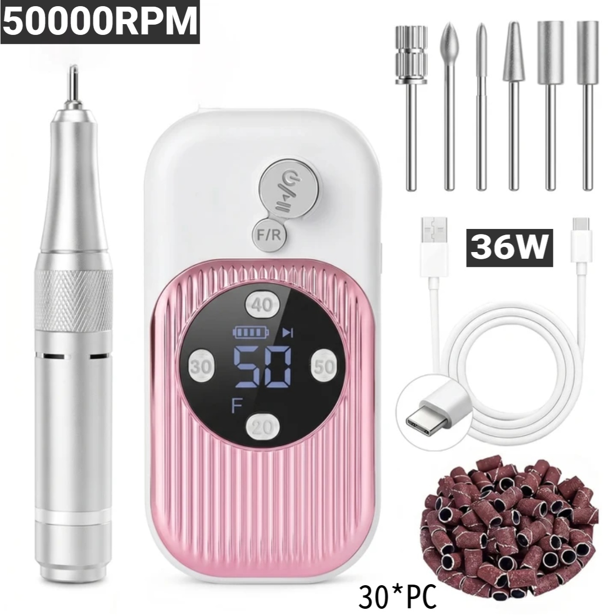 Power Tools Online - 50000RPM 고속 전동 네일 드릴 (아크릴