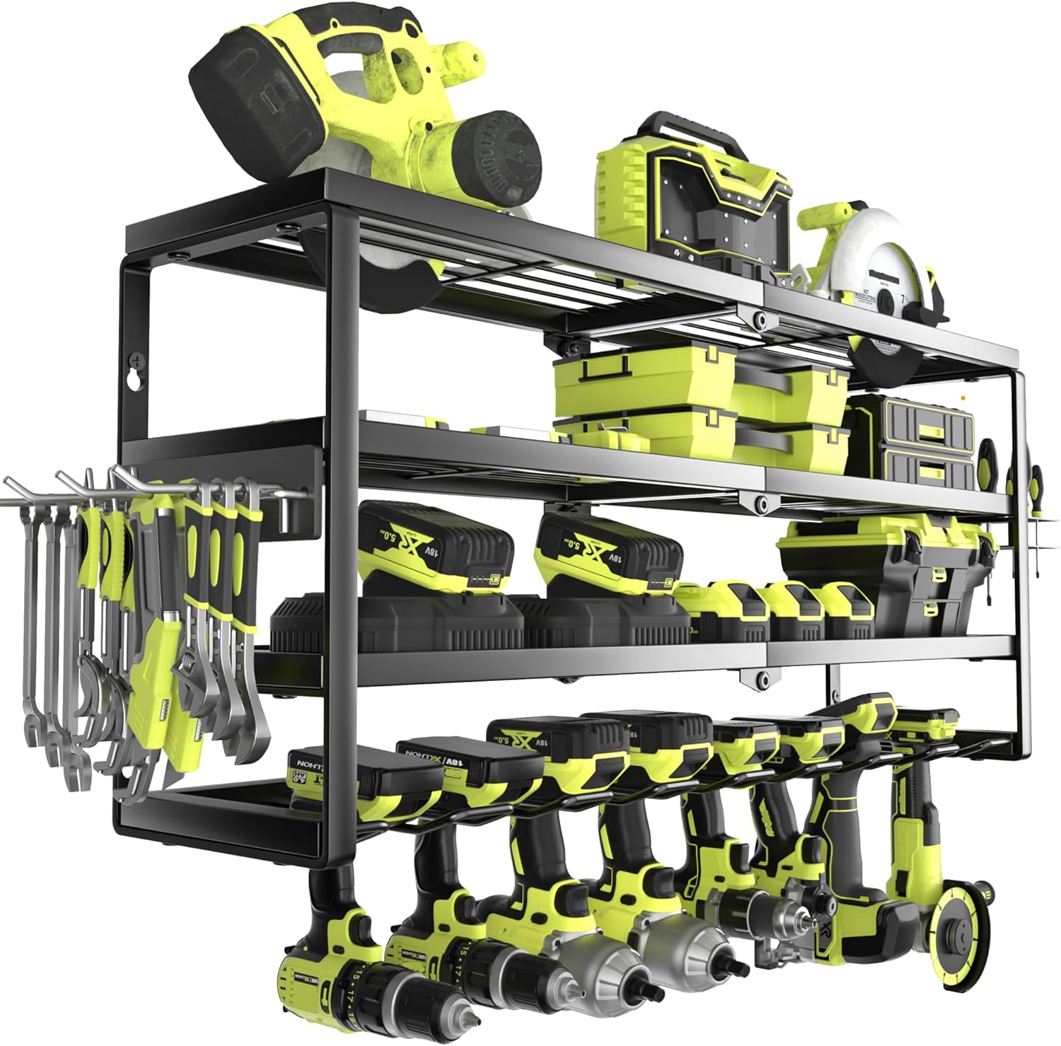 4단 벽걸이형 전동공구 정리대(충전 스테이션 포함),  - Power Tools Holder 리뷰 및 가격